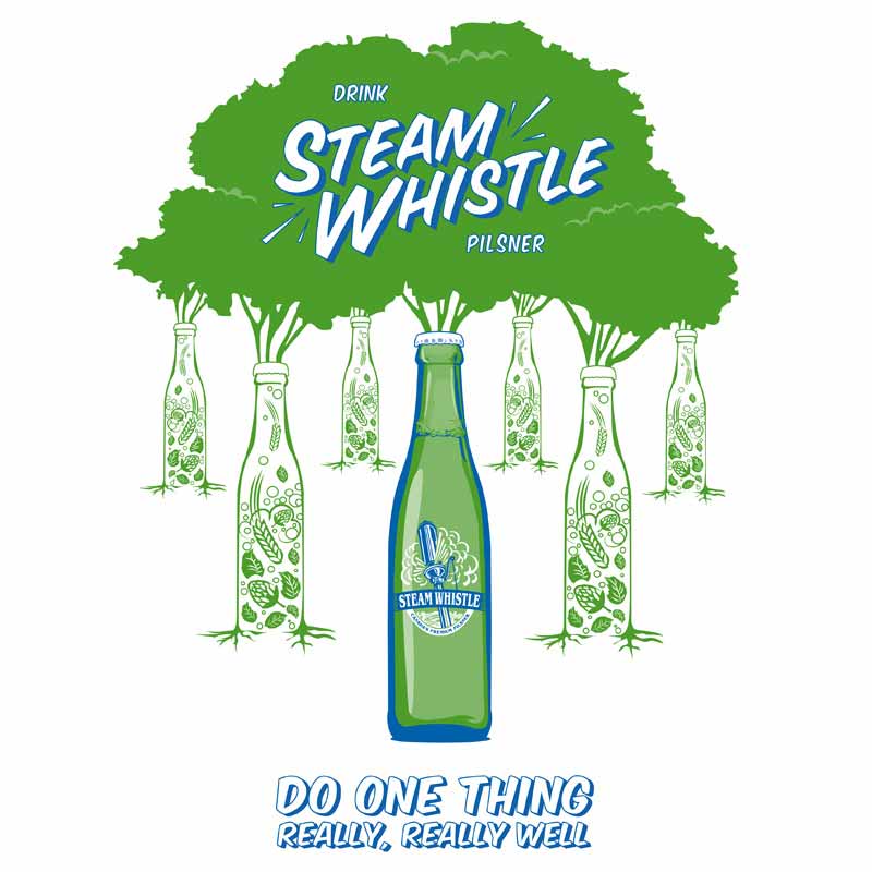 Steam Whistle T-shirt Close Up